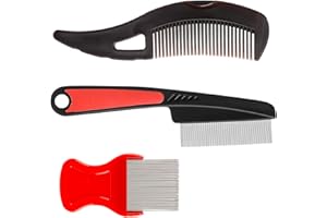 LARALILY Edelstahl Läusekamm Set 3 Stück Läusekamm Schuppenkamm 3 Stile Läusekamm Kinder,Reduziert Juckreiz,für Kinder,Erwachsene und Haustiere zur Entfernung von Läusen und Schuppen