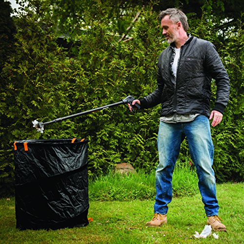 Fiskars Großer PopUp-Gartensack mit Griffen, Fassungsvermögen: 172 l, Schwarz/Orange, Solid, 1015647 - 4