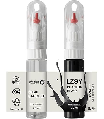 SD COLORS Phantom Black LZ9Y Peinture De Retouche 15 ML Pour Réparer Les Rayures Et Les éclats Code Couleur LZ9Y Noir Fantôme