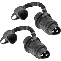 Kit Fiche Et Prise Remorque 3 Broches 12V/24V - Connecteur Attelage Pour Tracteur, Voiture, Camping-car