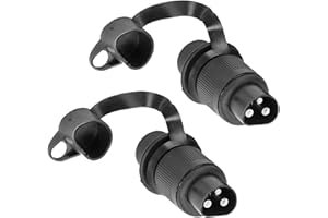 AGRISHOP 2 Pedazo Enchufe 3pines Tractor 12v, DIN 9680 CE ROHS Impermeable,Enchufe Remolque 3 Pines,Enchufe 3pines 12v per Agrícola Camión Caravana