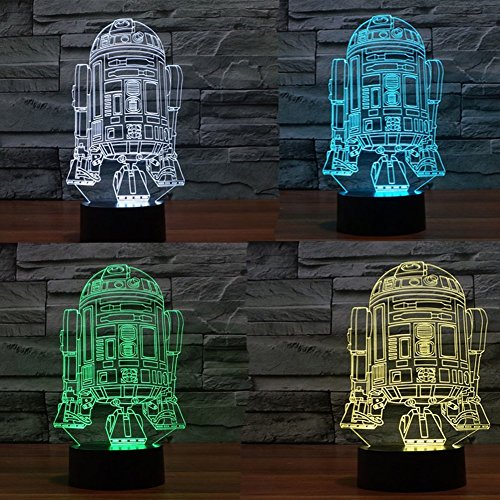 SmartEra® Star Wars Force Awaken 7 Farbwechsel Roboter R2D2 Touch-3D optische Täuschung LED-Schreibtischlampe - 7