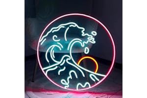 RAAXOLA Luci decorative al tramonto a LED Alba Insegne al neon Montagne Decorazione Onde Led Home Wall Art Regalo di festa Luminosità USB regolabile