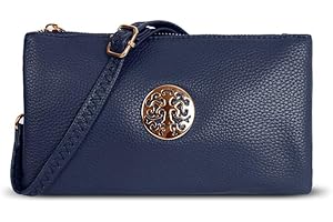 HIPSTER FASHION DESTINATION Women's Small Clutch, Cross Body, Shoulder Bag with Wristlet and Long Adjustable Shoulder Strap