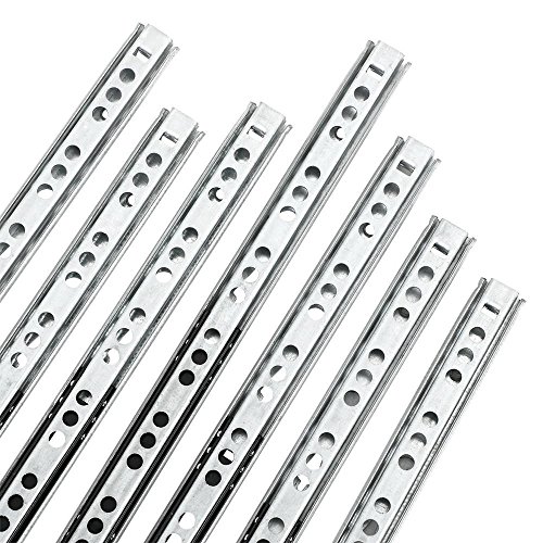 Preisvergleich Produktbild Yaheetech 6 Paar (12 Stück) Schubladenschienen Teilauszug Rollenauszug Teleskopschiene Kugelführung, aus Metall 310-17mm