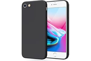 Wanme Etui do iPhone SE 3/2 (model 2022/2020), iPhone 8/7, ultracienkie, miękkie etui z płynnego silikonu, pełne etui ochronne na telefon komórkowy do iPhone 8/7/SE (czarne)