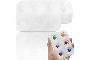 FAREASTSHOP 21 Pièces Palette de Peinture Plastique,Huile Palette de Couleurs Rectangulaire avec 6 Puits,Aquarelle Palette de Mélange Pour artistes,Aquarelle acrylique,Peinture à l'huile