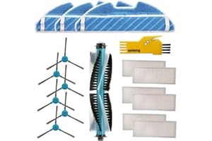 aotengou Accesorios para Cecotec Conga 1290 1390 Robot Aspirador Repuestos Paquete de 1 cepillos Principales, 6 filtros Hepa, 6 cepillos Laterales, 3 Trapos de Limpieza, 1 Herramientas de Limpieza