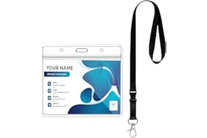 Fhlbestyu 1/2 PCS Porte Badge Cordon Tour de Cou avec Porte-cartes, Porte Carte Tour de Cou Transparent et Etanche, Porte Clés Carte de Travail, Carte D'étudiant, Lanière de Bureau