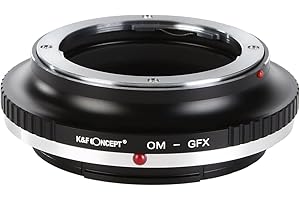 K&F Concept® OM - GFX Objektivadapter, Objektiv Adapterring für Olympus OM Objektiv auf Fujifilm Fuji GFX Kamera