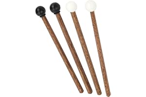 LIEBEWH 4-teiliger Stahlzungen Trommelhammer 16,5cm Kinder Gummi Trommelstöcke Zungentrommel Drumsticks für Kindertrommler und Praktiker
