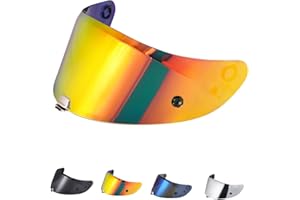 JQF Gear Visera Casco Moto para Rpha 70 Visier/Rpha 11/Hj-26,Visera para Casco de Moto,Lente de Casco de Protección contra el Viento para Moto Accesorios de Protección Facial (Rojo)