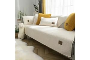 BohrenCL Sherpa Fleece Sofa Cover, Super Soft Non Slip L Shape Couch Cushion Cover, Washable Universal Sofa Protector