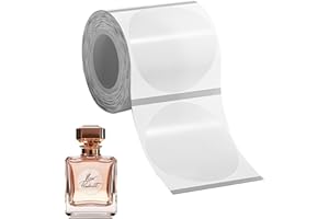 WOKICOR Taśma do etykiet, wodoodporna, 50 mm, drukarka etykiet, wielofunkcyjne etykiety 3,5 x 3 cm, termiczna etykieta do kodów kreskowych, logo DIY, do domu, szkoły, biura, 150 etykiet w rolce