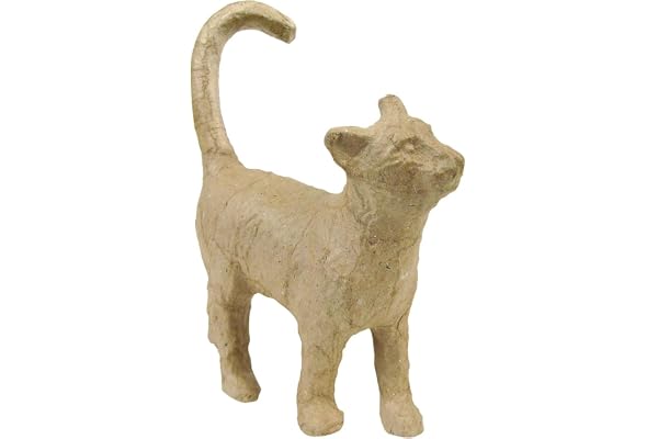 Décopatch AP583Opack - Un lot de 5 supports en papier brun pulpé 11x3,5x12 cm, Chat