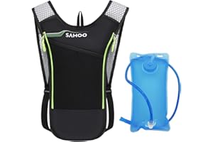Lixada Mochila Hidratación 5L Mochila + 2L Bolsa de Agua Súper Ligero para Bicicleta Ciclismo Senderismo Excursionismo
