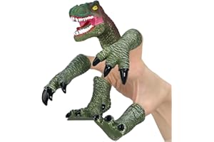 VQEOEOT Dinosaurier Fingerpuppe, 5 STK Mini Gummi Tier Fingerpuppen, Cartoon kleine Handpuppe Spielzeug, Spielhandschuh für Kinder, Dinosaurier Spielzeug Tier Handpuppen, Fingerpuppen Set