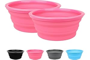 big buddy® 2X Futternapf faltbar aus Silikon | 1L Reisenapf für Hunde und Katzen | Faltnapf, Hundenapf, Wassernapf Trinknapf (2X Rosa)