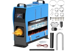 VELPAX 12V 8KW Diesel Air Heater, All in One Truck Heater, Portable Diesel Heater with Remote Control LCD Monitor and Silencer for Car Trucks Bus RV and Trailer