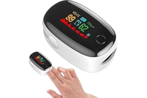 HAXISII Finger Pulse Oximeter, Professional Blood Oxygen Monitor Finger Adults, Fingers Oxygen Monitor (SpO2) LED Color Screen with Accurate Fast Reading, Heart Rate and PI (White)