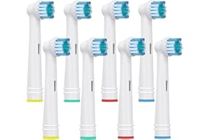 Testine di Ricambio per Spazzolino Elettronico Orale B - Compatibili con Precision Clean, Cross Action, Vitality, Sensitive, Professional Care e Altri Modelli - Di Kisstta (8)