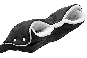 KZQXXT Kinderwagen Zubehör, Kinderwagen Handwärmer, Handmuff mit Fleece Innenseite,Hält die Hände im Winter Warm, Wasserdicht, Universalgröße Handwärmer für Kinderwagen, für Kinderwagen(Schwarz)