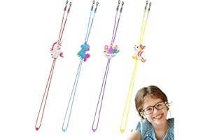 JeeGoWooss Eyeglasses Strap Eyewear Retainer, Kids Glasses Holder Strap, Mask Chain Lanyard Cord, Unicorn Adjuster, Spectacles Cord for Boys and Girls (Style Random)