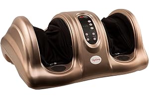 Lifelong Foot Massager Machine for Pain Relief with Kneading function - Also used as Leg Calf Massager - Corded Electric Foot Massage Machine for Home with Customizable Settings (LLM72, Brown)