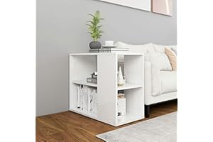 DJEKA Credenza, Credenza Soggiorno, Credenza Moderna, Madia Soggiorno Moderna, Mobile Cucina, Mobiletto Cucina, Bianco Lucido 60x30x50 cm in Truciolato