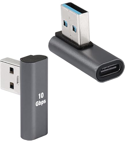 USB 90 Degree Adapter, Rechthoekige USB-A mannelijke naar vrouwelijke adapter voor laptop, pc, USB A oplader en meer USB-apparaten (Omhoog＆omlaag