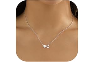 LOLIAS Collana Iniziale Cuore Collana Lettera Cuore Donna Collana Nome Argento Acciaio Inossidabile Ciondolo Lettera Cuore Piccolo Collana Personalizzata Regali Ragazze Donna