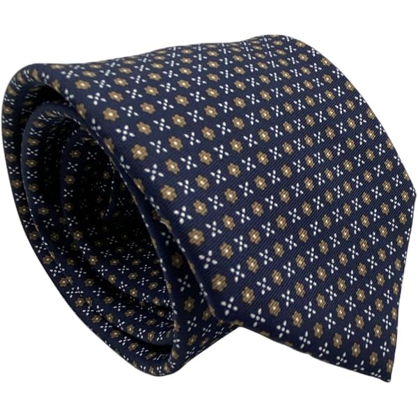 Cravatta in seta blu con quadrifoglio sottonodo