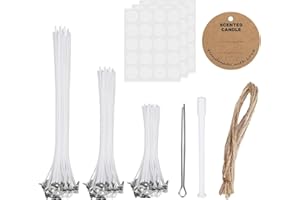 VIKY® Kerzendocht, 60 Stück Kerzendochte für Kerzen, Rauchfrei Kerzendocht, Kerzen Selber Machen Set, Dochte für Kerzen DIY Kerzen Öllampen Aromatherapie, DREI Längen（10/15/20cm）