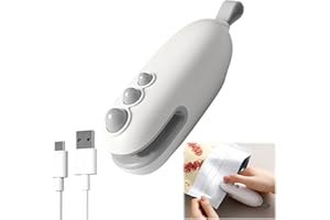 RAYKCE Mini Bag Sealer, 2 in 1 Rechargeable Cutter, Portable Handheld Heat Sealer with Magnetic, Mini Vacuum Sealer Machine for Keeping Food Fresh, Snacks Crispy and Food Storage