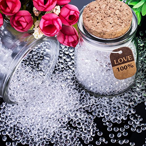 Bememo 10000 Stück Klar Hochzeit Tisch Ausstreuen Konfetti Kristalle Acryl Diamanten 4,5 mm Strasssteine für Tisch Mittelstück, Hochzeit, Brautdusche, Vase Perlen Dekorationen - 6