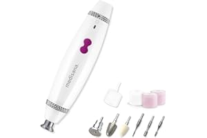 medisana MP 840 Set de Manicura y Pedicura Eléctrico, Lima de Uñas, Fresadora de Uñas, Incluye 7 Accesorios, Para Uñas, Cutículas y Callosidades