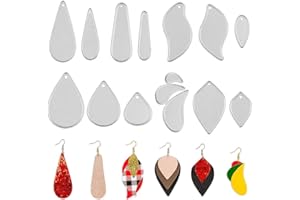 YunTrip Lot de 15 matrices de découpe en métal pour boucles d'oreilles, feuilles en forme de goutte d'eau pour la fabrication de boucles d'oreilles en cuir pour loisirs créatifs Cadeau