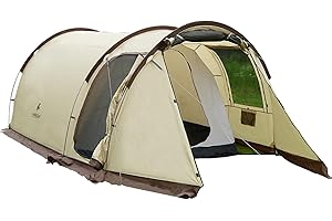 GT GETCO TECH Tenda gonfiabile con grande capacità per 4 persone, tenda da campeggio 415 x 235 x 160 cm, tenda per quattro persone, tenda a tunnel con grande capacità, tenda impermeabile per esterni