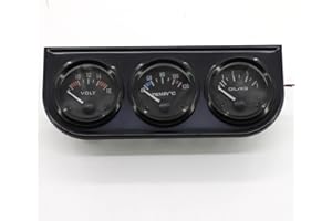 Fuworance 12V 2"/52mm Triple Gauge Kit 3in1 Volt Meter Water Temp Oil Pressure Car Meter for Cars Trucks Tractors Marine Engines