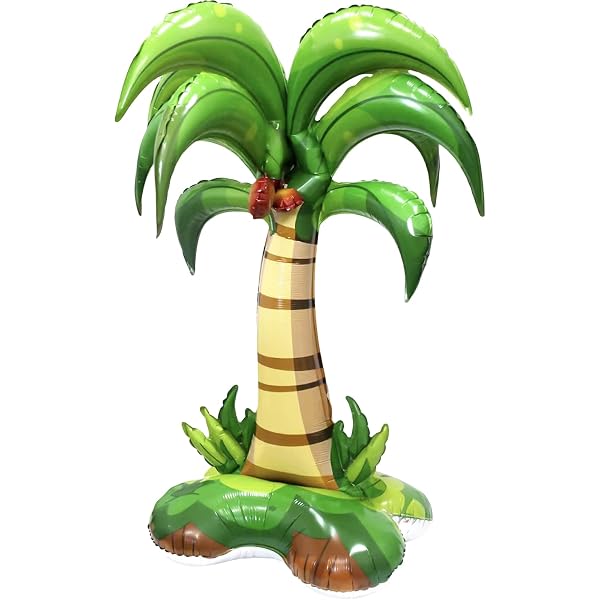 Palmier Gonflable Géant Hawaïen - Déco Plage, été, Fête Tropicale - Ballon Aluminium Réutilisable - 1 Pièce