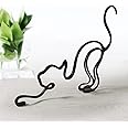 Metal Cat Minimalist Art Wall Sculpture, Minimalist Abstract Cat Line Wall Art, Modern Minimalist Home Decoration Minimalist Living Room Wall Decoration（Stretch Cat）