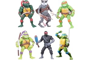 MaSif 6Pezzi Turtle Figurines, Mini Ninja Figurines Set,PVC Modello,Decorazioni per Torte,Ornamenti per Auto,Turtle Figurines Ornamenti Decorazioni Compleanno per Bambini