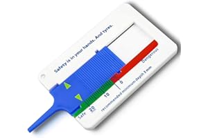 GODESON Tyre Tread Depth Gauge in MM, Plastic Tyre Depth Gauge UK with Intelligent Color Coding, Tyre Tread Gauge for Motorcycles, Cars, and Trucks