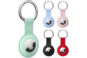 COLORCORAL [5-Pack] AirTag Holder Case- Silicone Case for AirTag Keyring for Keys, Bags, Luggage, Pet Collars - Anti-Lost and Scratch-Resistant Design for Apple Air Tags 2021