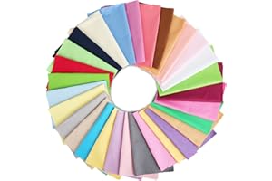 Wenrescry 30 piezas de tela de algodón patchwork, 20 x 25 cm, paquetes de tela de algodón, monocolor y cuadrados de colores para manualidades, costura, acolchado y artesanía