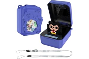 Qoosea Silicone Case for Bitzee Digital Pet with Lanyard Protective Silicone Case Full Cover Soft Case Compatible with Bitzee Shockproof and Waterproof (Blue)