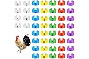 GNALIA Lot de 50 anneaux de jambe en plastique pour poules, canards, poules, cailles, pigeons, petits animaux, faciles à distinguer,bague pour poule, anneaux de jambe multicolores