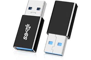 AIYEEN Adattatore USB 3.0 Maschio a Femmina (2 Pezzi), OTG da USB A a A, Connessione Connettore o Estensione Cavo Dati, Espansione USB 3.0