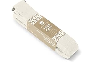 LOTUSCRAFTS Sangle de yoga, Ceinture de yoga, 100% coton bio, pour un meilleur étirement, pour débutants et avancés, 250 x 3,8 cm