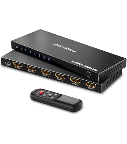 Switch HDMI/AV 8 In 1 Con Telecomando – 4 Ingressi HDMI + 4 RCA, Uscita 4K@60Hz HDR10/Dolby Vision, 18Gbps, Per TV, Proiettore E Monitor